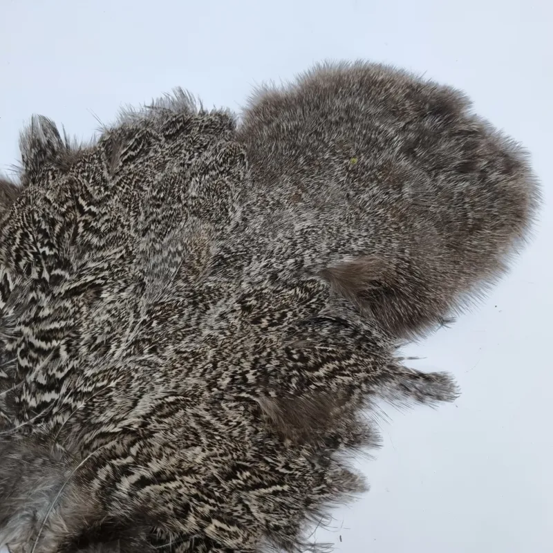 Whiting Coq de Leon Hen Soft Hackle with Chickabou in Speckled Natural Silver Speckled-3